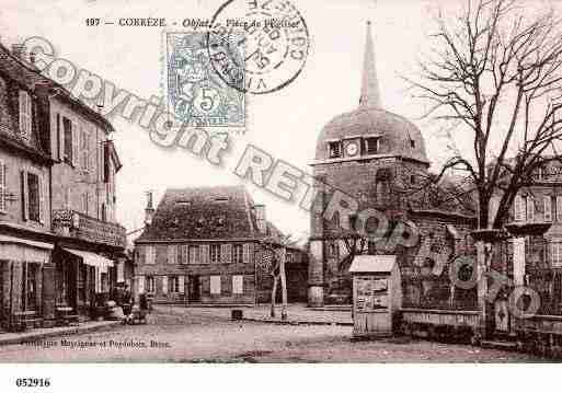 Ville de OBJAT, carte postale ancienne