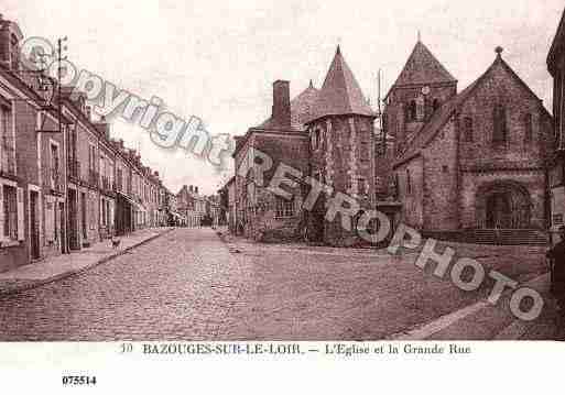 Ville de BAZOUGESSURLELOIR, carte postale ancienne