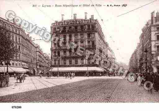 Ville de LYON, carte postale ancienne