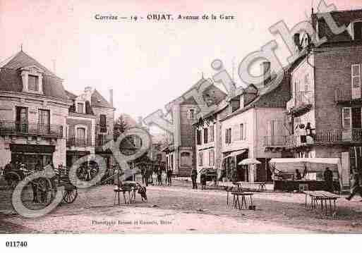 Ville de OBJAT, carte postale ancienne