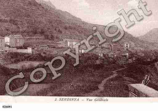 Ville de SERDINYA, carte postale ancienne