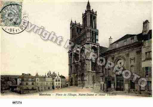 Ville de MANTES, carte postale ancienne