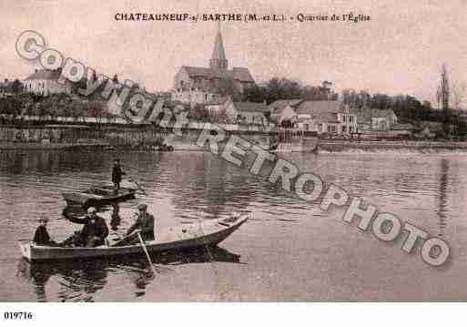 Ville de CHATEAUNEUFSURSARTHE, carte postale ancienne