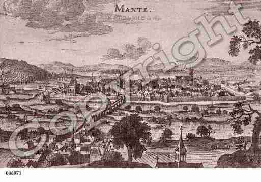 Ville de MANTES, carte postale ancienne