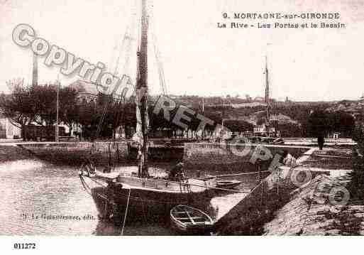 Ville de MORTAGNESURGIRONDE, carte postale ancienne