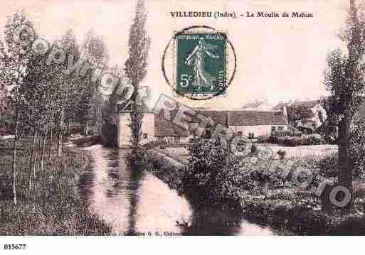 Ville de VILLEDIEUSURINDRE, carte postale ancienne