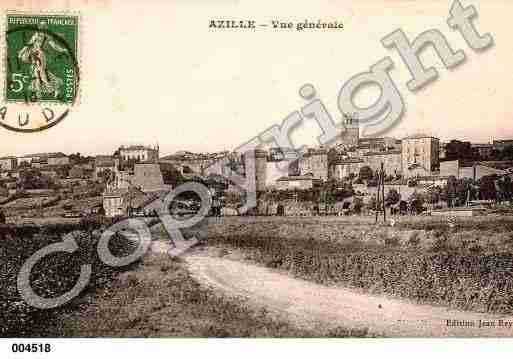 Ville de AZILLE, carte postale ancienne