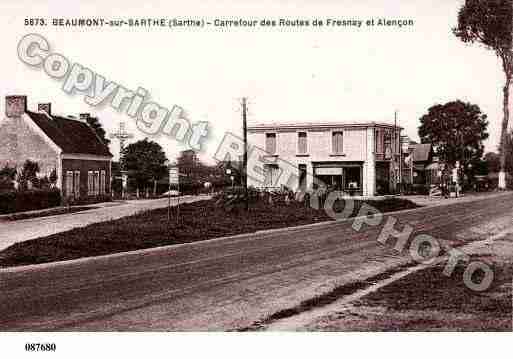 Ville de BEAUMONTSURSARTHE, carte postale ancienne