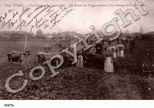 Ville de ETREZ, carte postale ancienne