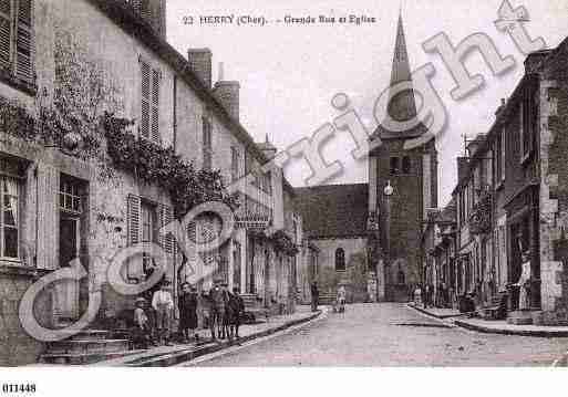 Ville de HERRY, carte postale ancienne