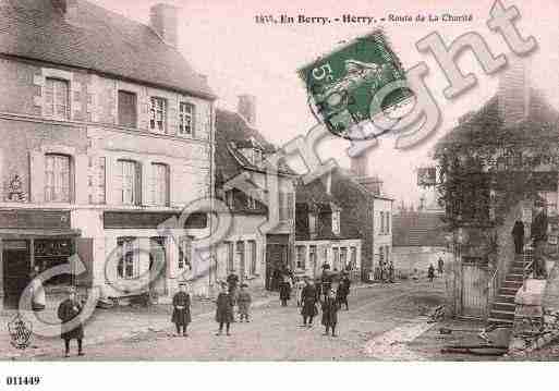 Ville de HERRY, carte postale ancienne