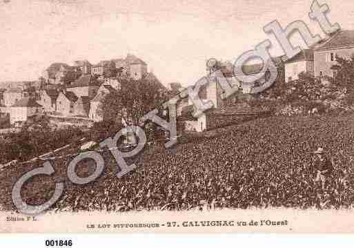 Ville de CALVIGNAC, carte postale ancienne