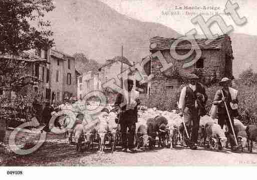 Ville de SAURAT, carte postale ancienne