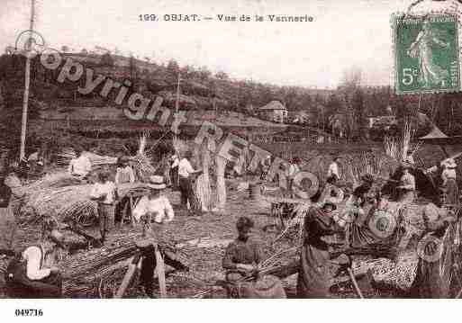 Ville de OBJAT, carte postale ancienne