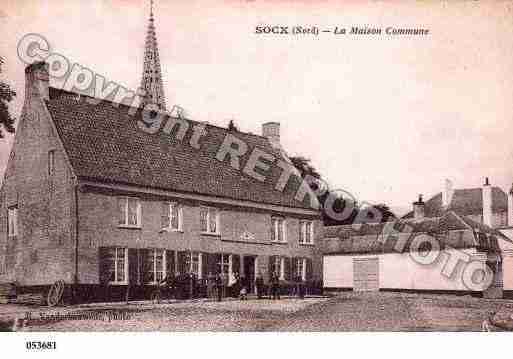 Ville de SOCX, carte postale ancienne