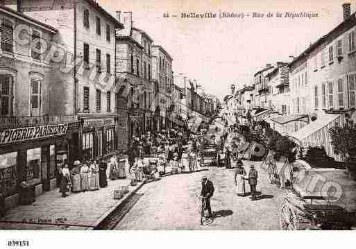 Ville de BELLEVILLE, carte postale ancienne