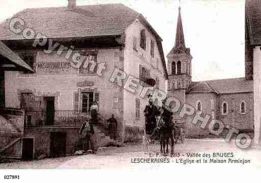 Ville de LESCHERAINES, carte postale ancienne