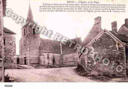 Ville de GRON, carte postale ancienne