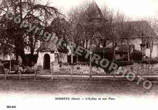 Ville de SORBETS, carte postale ancienne