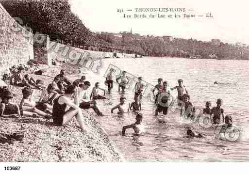 Ville de THONONLESBAINS, carte postale ancienne