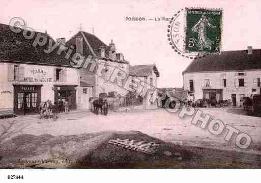 Ville de POISSON, carte postale ancienne