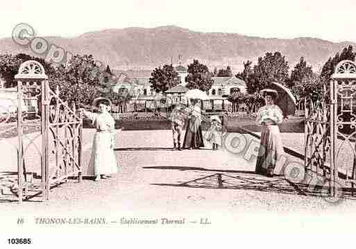 Ville de THONONLESBAINS, carte postale ancienne