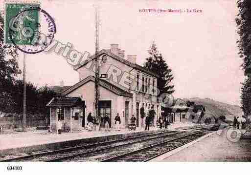 Ville de HORTES, carte postale ancienne