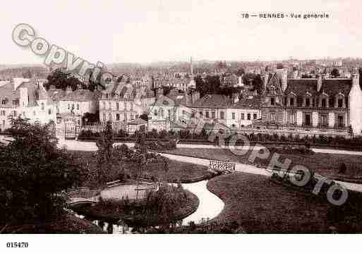 Ville de RENNES, carte postale ancienne