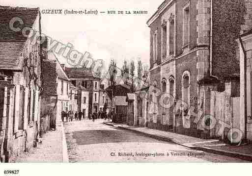 Ville de GIZEUX, carte postale ancienne