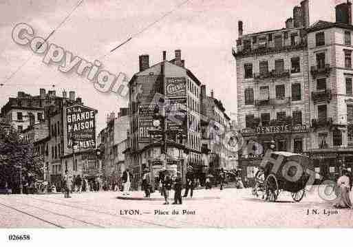 Ville de LYON, carte postale ancienne