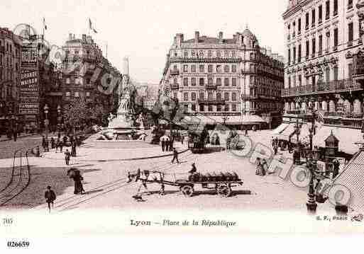 Ville de LYON, carte postale ancienne