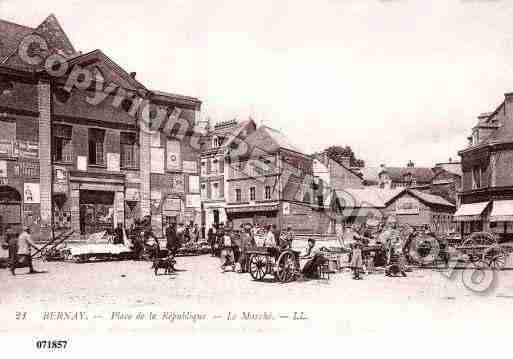 Ville de BERNAY, carte postale ancienne