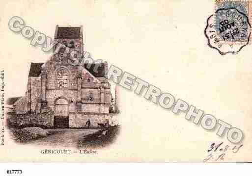 Ville de GENICOURT, carte postale ancienne