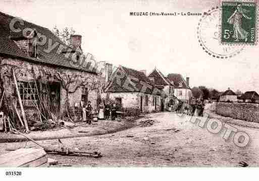 Ville de MEUZAC, carte postale ancienne