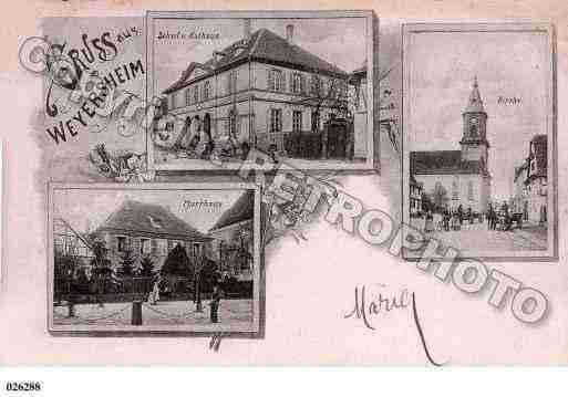 Ville de WEYERSHEIM, carte postale ancienne