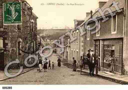 Ville de CHENU, carte postale ancienne