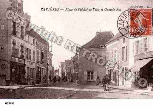 Ville de RAVIERES, carte postale ancienne