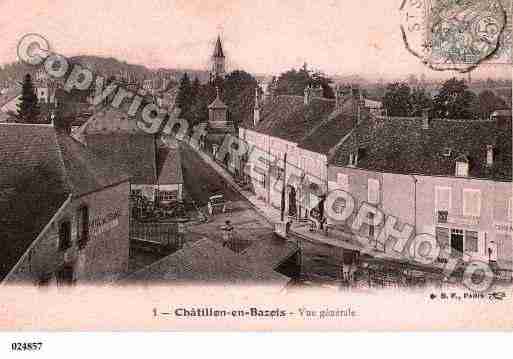 Ville de CHATILLONENBAZOIS, carte postale ancienne