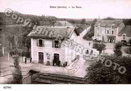 Ville de CHENU, carte postale ancienne