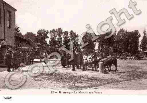 Ville de GRACAY, carte postale ancienne