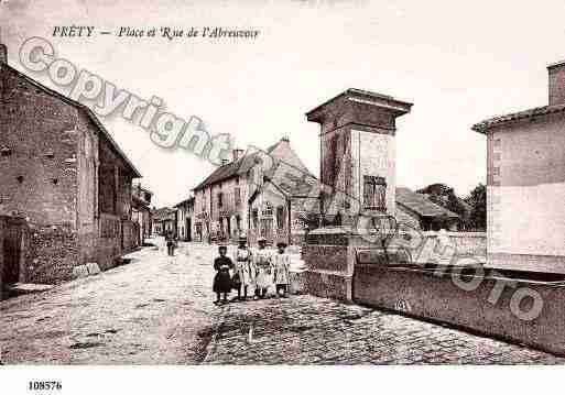 Ville de PRETY, carte postale ancienne