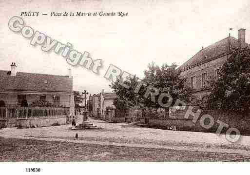 Ville de PRETY, carte postale ancienne