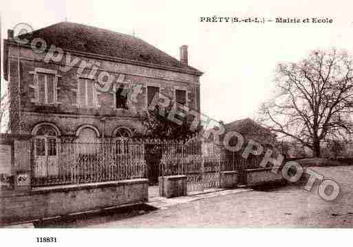 Ville de PRETY, carte postale ancienne