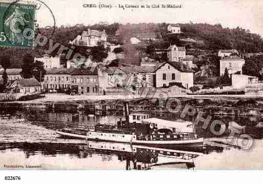 Ville de CREIL, carte postale ancienne