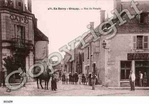 Ville de GRACAY, carte postale ancienne