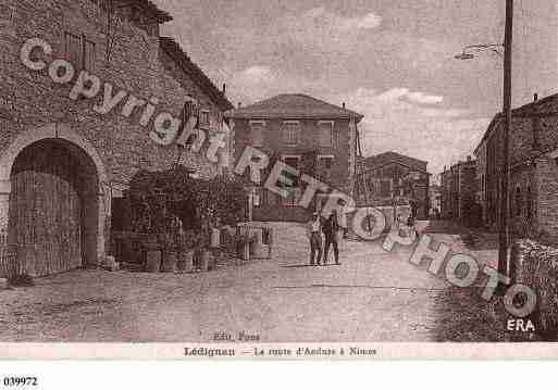 Ville de LEDIGNAN, carte postale ancienne