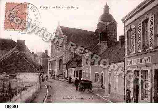 Ville de CHERRE, carte postale ancienne