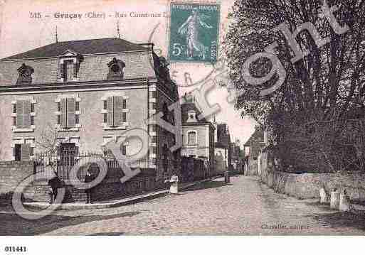 Ville de GRACAY, carte postale ancienne