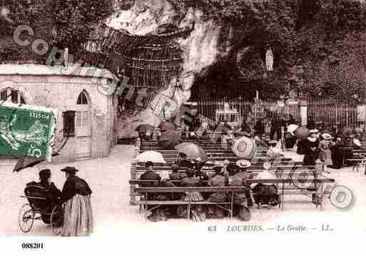 Ville de LOURDES, carte postale ancienne