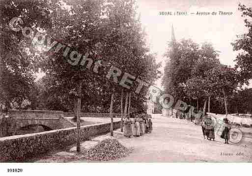 Ville de SOUAL, carte postale ancienne